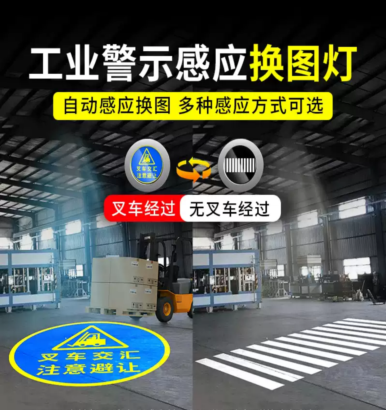 智能感应安全警示投影灯